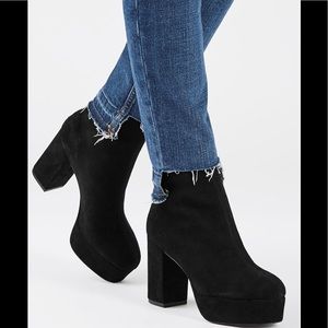 NIB AWESOME TopShop Black Platform suede boots